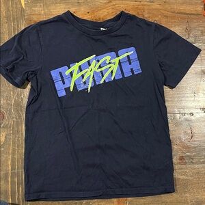 Puma Kids Black and Blue Fast Tee